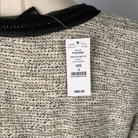 NWT WHBM Tweed Chain Boxy Top Size Small - Picture 12 of 16